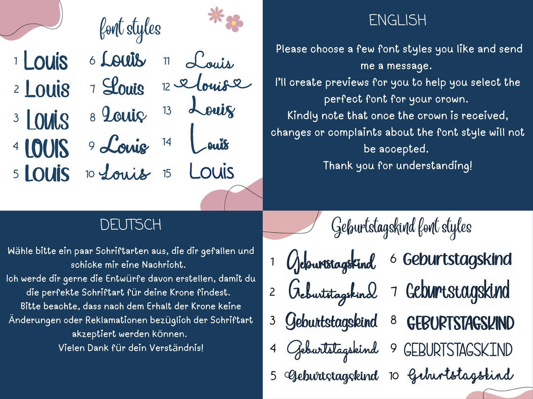 Party Crown - individually personalized - Pink Gold