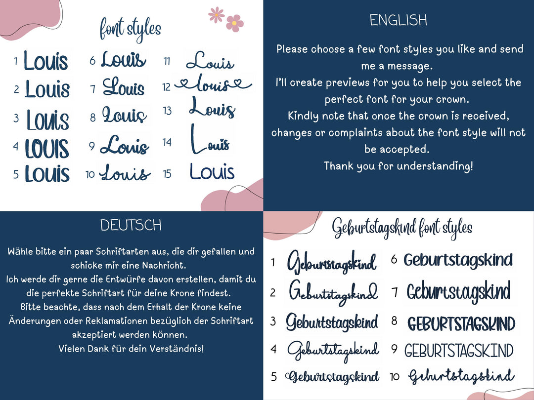 Party Crown - individually personalized - Dark Grey Gold