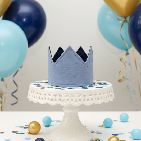 Party Crown - Baby Blue Gold