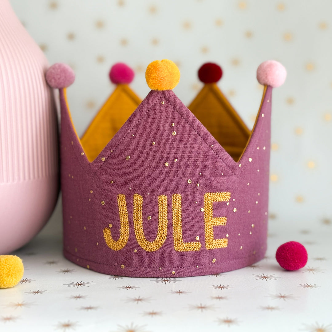 Party Crown - individually personalized - Berry Gold