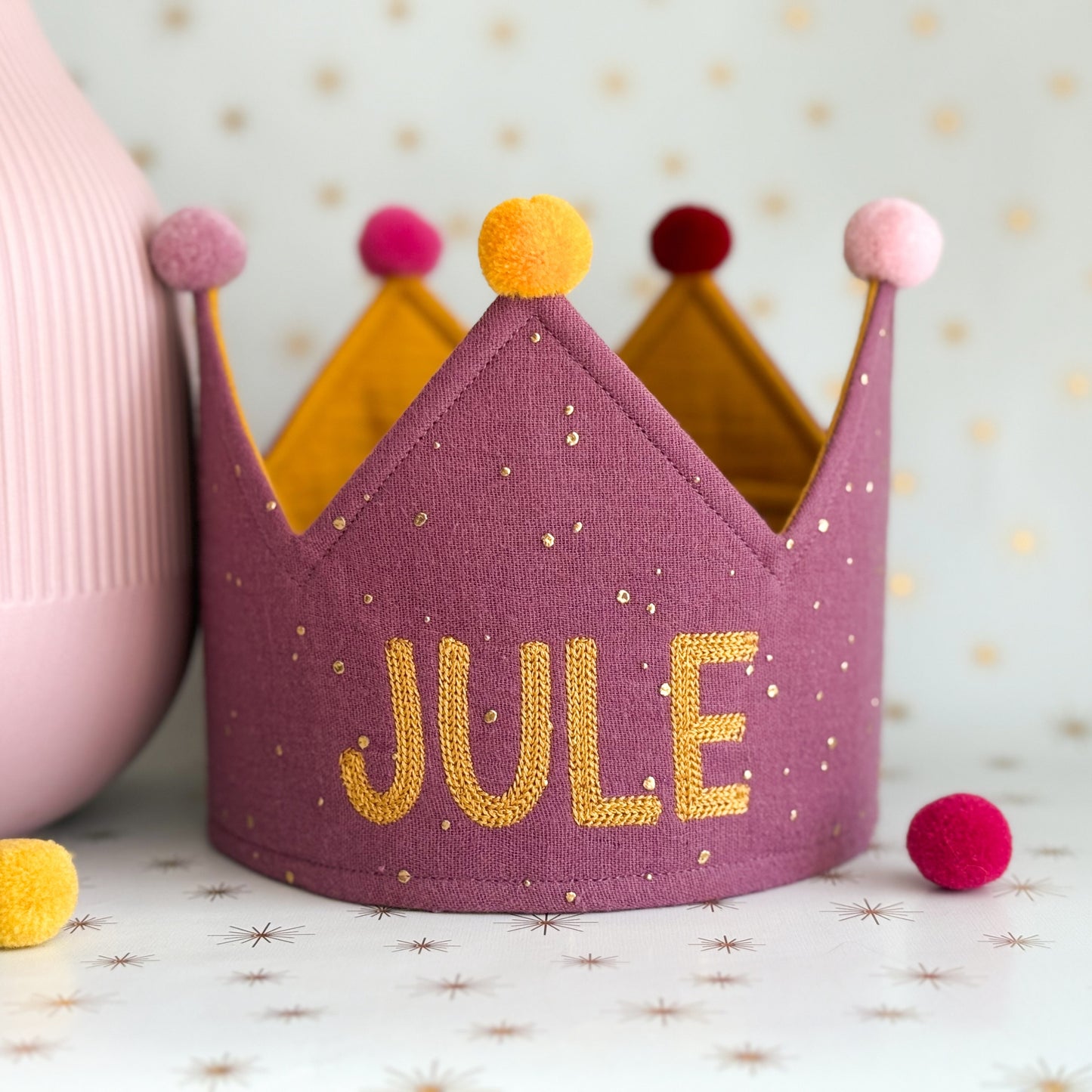 Party Crown - individually personalized - Berry Gold