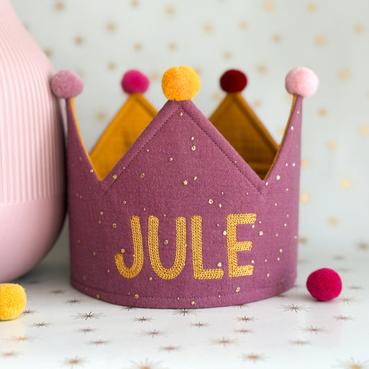 Party Crown - individually personalized - Berry Gold
