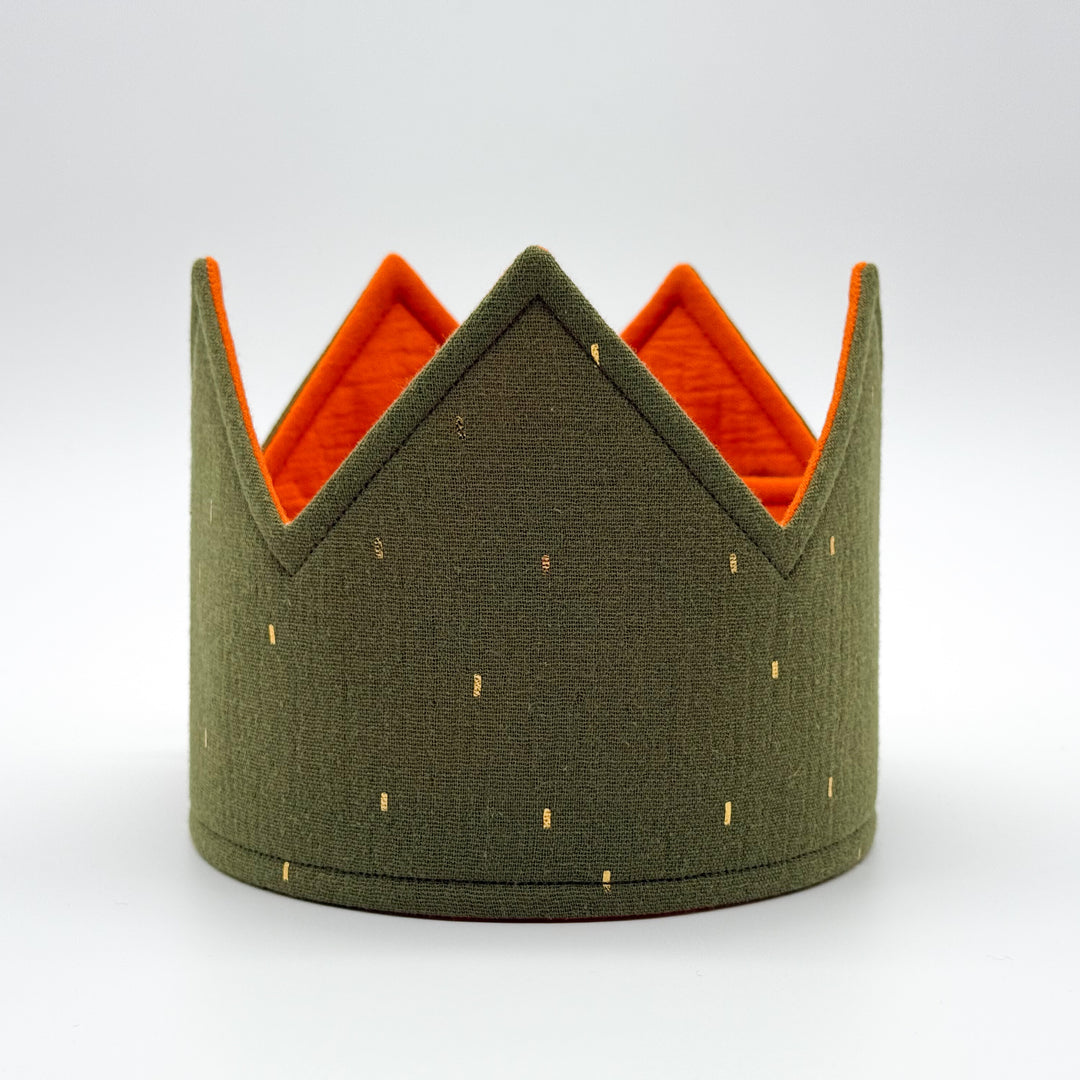 Party Crown - Khaki Gold Stripes