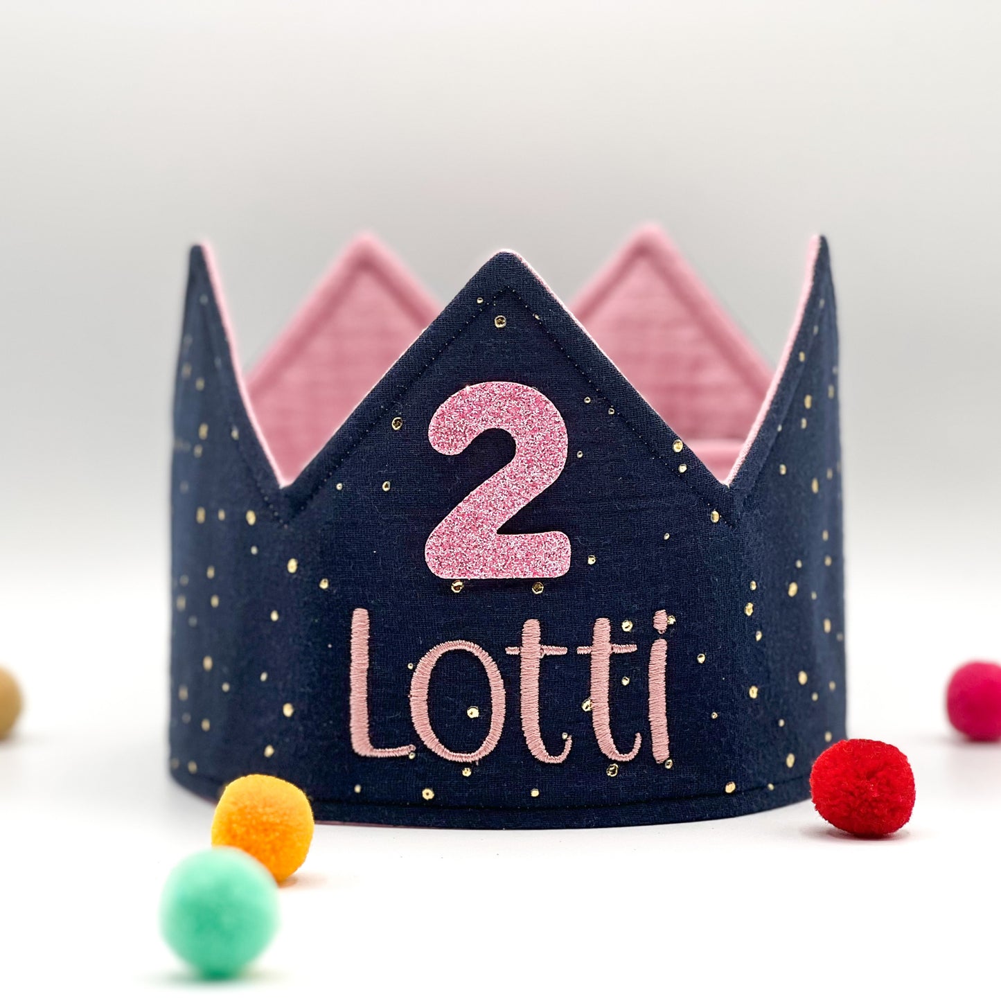 Party Crown - Personalized - Navy Gold