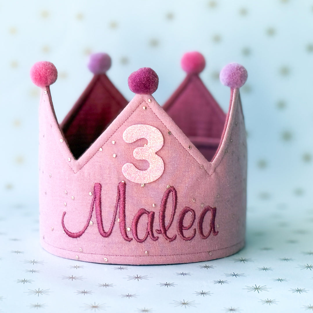 Party Crown - individually personalized - Rosewood Gold