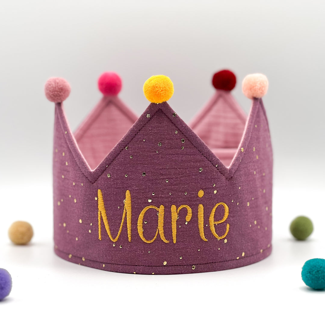 Party Crown - individually personalized - Berry Gold