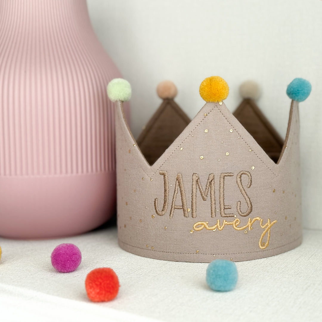 Party Krone - individuell personalisiert - Beige Gold - Happy Crown