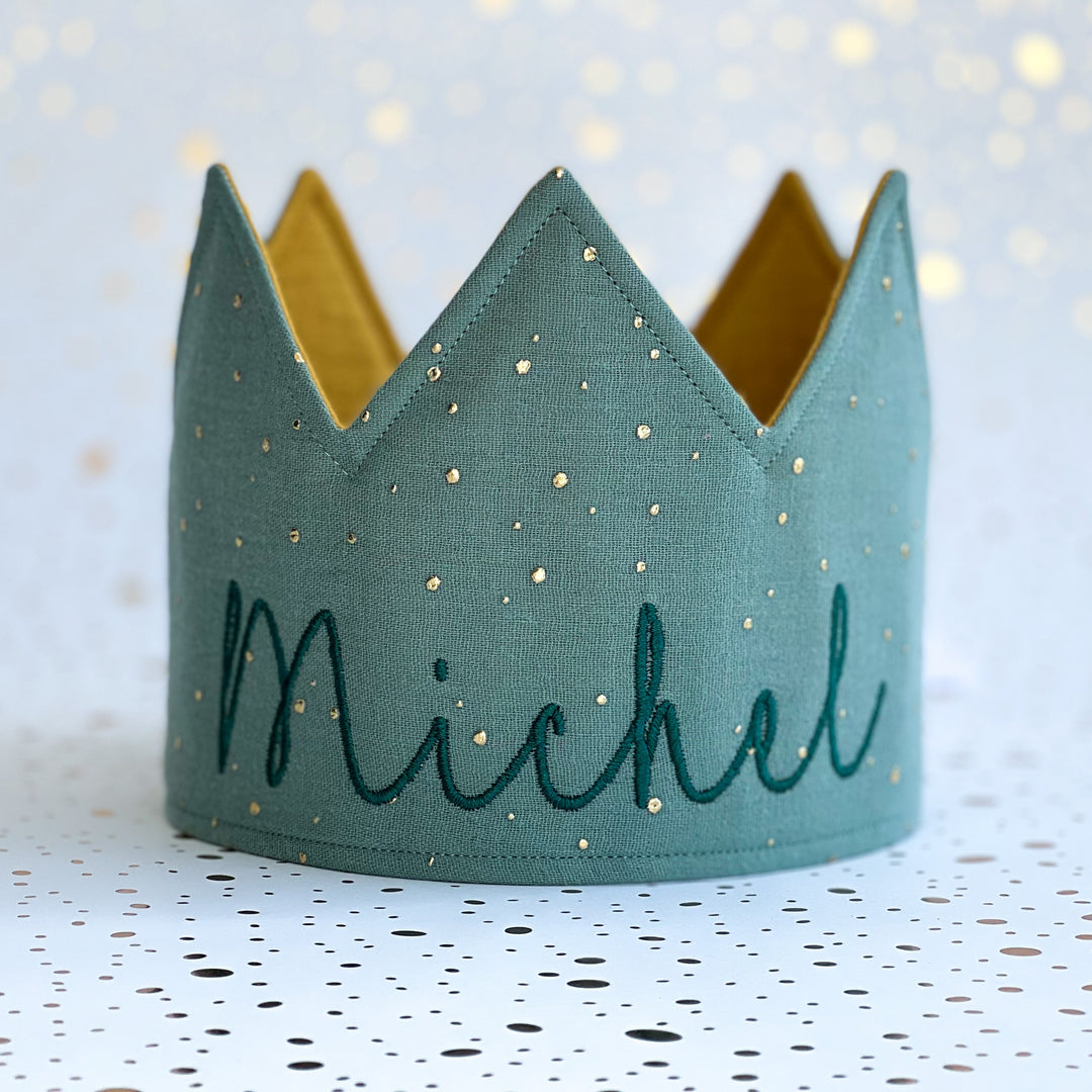 Party Crown - individually personalized - Mint Green Gold
