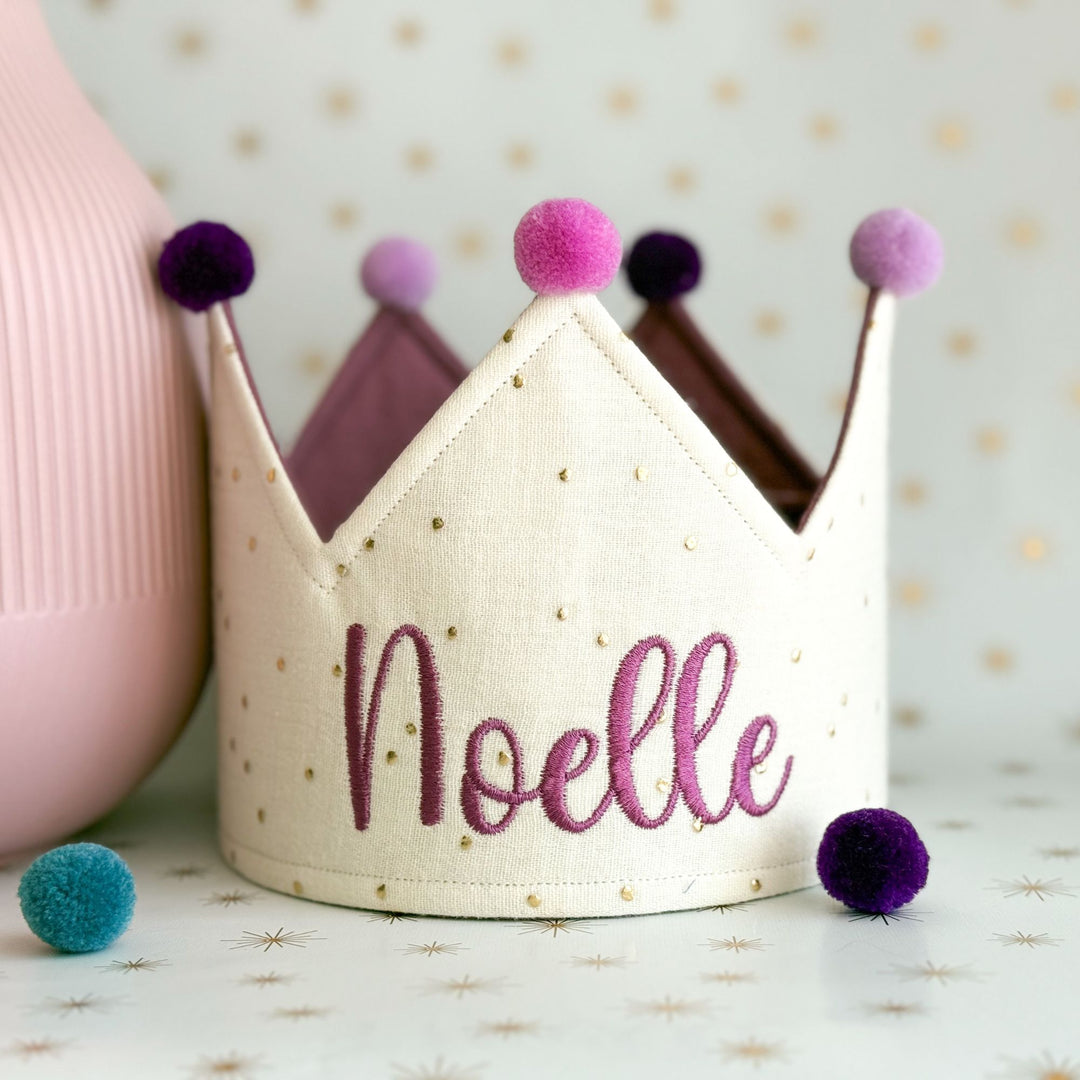 Party Krone - individuell personalisiert - Creme Gold - Happy Crown