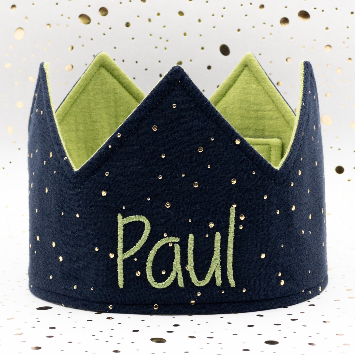 Party Crown - Personalized - Navy Gold