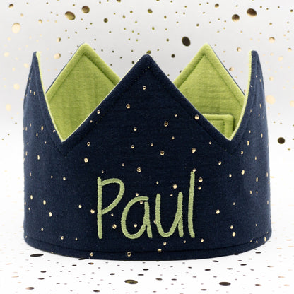 Party Crown - Personalized - Navy Gold